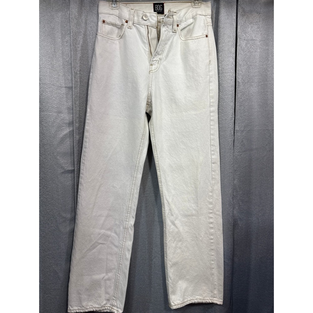 BDG Urban Outfitters Cowboy Jean High Rise Straight Leg Cream Denim Womens 26